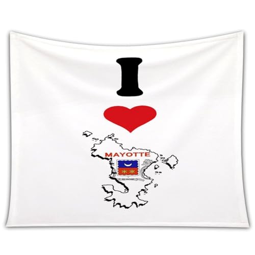 Mayotte drapeau tapisserie murale I Love My Country pour chambre ado