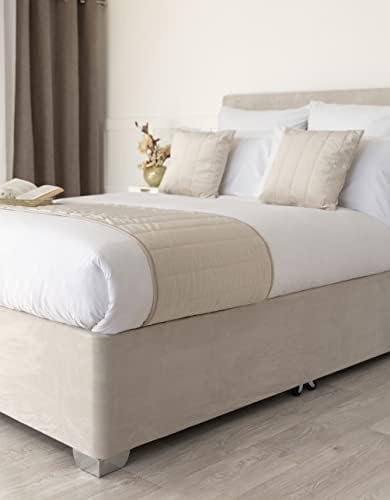 Belledorm 19" Extra Deep Base Wrap Valance Sheet - Transforms a drab looking bed base divan - Luxury Faux Suede (Charcoal, Double)