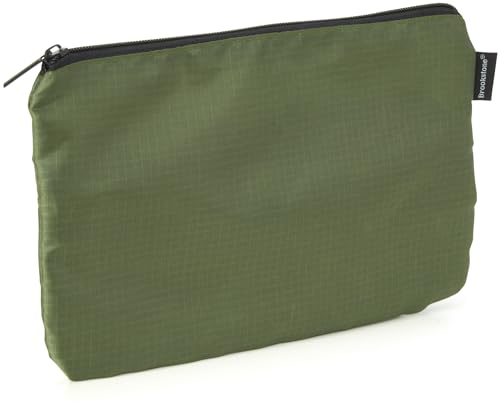 Brookstone Travel Storage Pouch - 3 Piece Flexible and Expandable Travel Zipper Pouch Set for Toiletry, Makeup, and Cosmetics, Olive 6