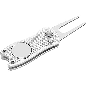 Jobber Golf Pitchfork Metaal – Golf Green Repair + Marker – Golf accessoires – Zilver