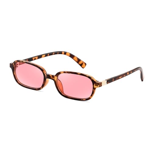 FEISEDY Retro Rectangular Sunglasses for Women Men 90s Small Vintage Fashion Square Sunnies B0282