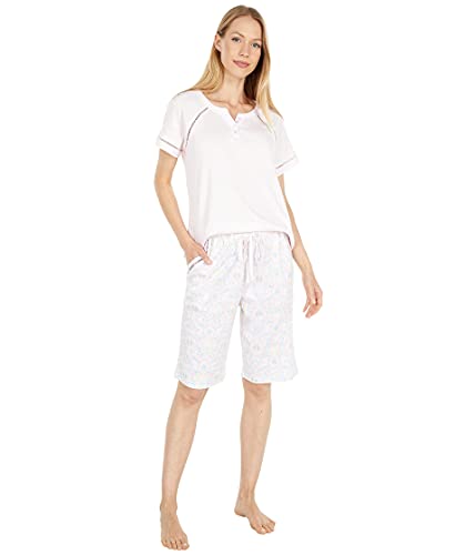 Image of Karen Neuburger Women's Short Sleeve Top and Bermuda Short Bottom Pajama Set