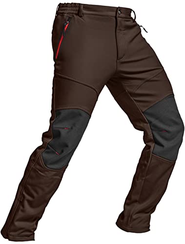 TSLA Ykb59 - Pantalones de esquí y snowboard para hombre, impermeables, con forro polar, con rodillas reforzadas, color marrón oscuro, 38 W / 30 L Cover