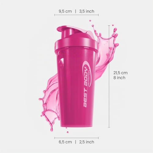 Best Body Nutrition – Shaker proteine 600ml – Protein Shaker avec tamis, disque mélangeur et graduation précise – Shaker sport BPA free, étanche, compatible lave vaisselle – vue 3
