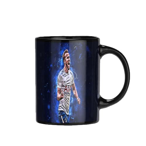 Harry Kane Tottenham Football Printed Black Ceramic Coffee Mug. (350ml,Pack of 1)