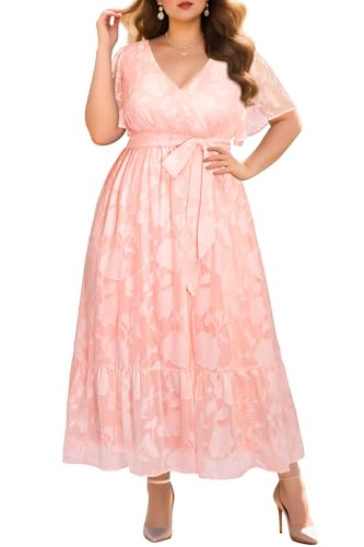 Image of Pinup Fashion Plus Size Wedding Guest Formal Cocktail A Line Long Dress