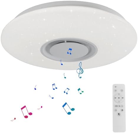 Horevo LED Ceiling Light Adjustable Ceiling Lamp with Music Bluet...