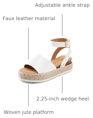 Image of DREAM PAIRS Women's Platform Espadrilles Casual Ankle Strap Wedge Sandals Comfortable Dressy Summer Shoes