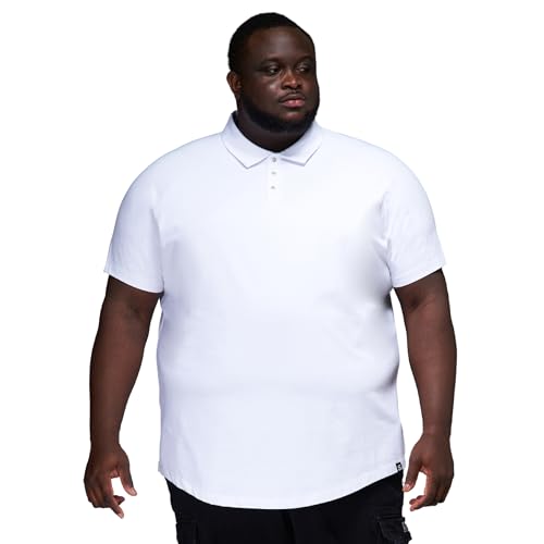 Lista de Playera Polo Blanca los 5 mejores. 44 STRONGSIZE - Polo grande y alto para hombre, de algodón elástico de alta calidad, con botones de metal a presión, Blanco, 4X-Large