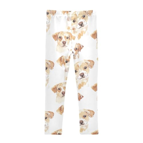 Watercolor Dog Girls Leggings,Workout Leggings for Girls Toddler Athletic Legging Size for 3-10T2