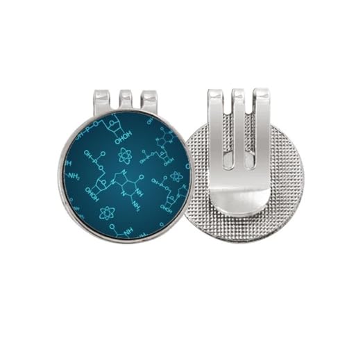 Marqueur de balle de golf magnétique bleu structure moléculaire idée cadeau joueur