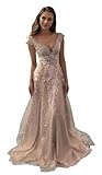 Fanciest Lace Ball Gown Wedding Dress for Women V-Neck Glitter Bridal Gowns for Bride Champagne Wedding Dresses with Appliques US2