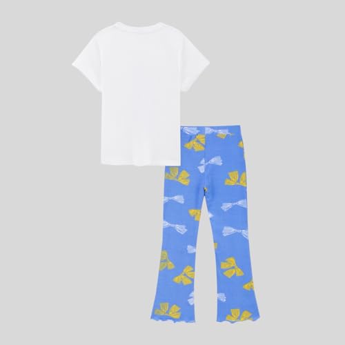 Image of Nap Chief Girls Cotton Official Cartoon Characters and Printed Co ord Set, Tshirt & Flared Pant Set for Casual Wear