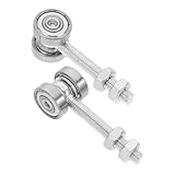 jojofuny 2 piezas Rodamientos de Alta Precisión para Puertas Corredizas de Ruedas Silenciosas de Metal para Sistema de Riel Deslizante Montaje Rápido y Funcionamiento Suave para Puertas y