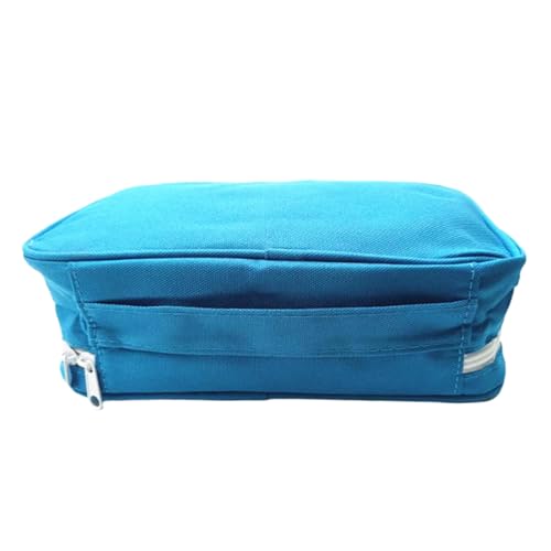 Image of Red First Aid Bag Empty Travel Rescue Pouch First Responder Storage Medicine Emergency Bag for Car Home Office Kitchen Sport Outdoors (Blue with Handle)