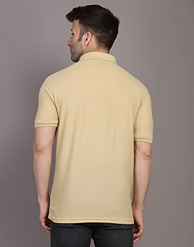 INKKR Men's Combo Polo Neck Cotton Blend Solid T-Shirt (Pack of 3)