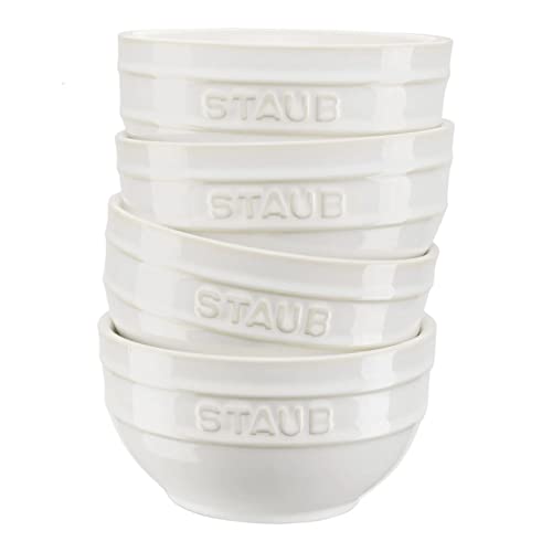STAUB Ceramique Lot de 4 bols en céramique blanc ivoire 12 cm 400 ml