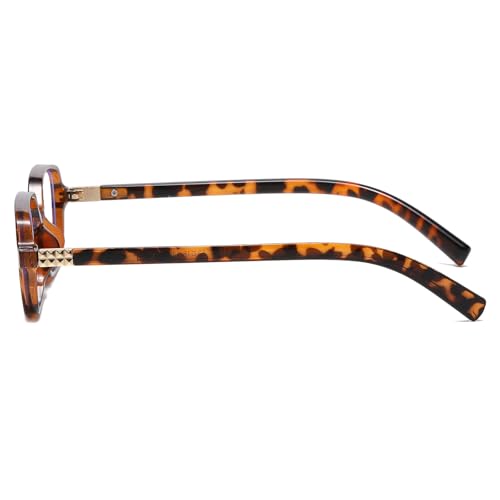 Image of Square Blue Light Blocking Glasses Retro Rectangle Glasses for Women Men Small Fashion Vintage Eyeglasses (Tortoise)