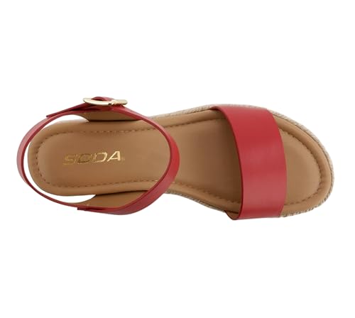 Image of Soda CLIP ~ Women Open Toe Ankle Strap Platform Espadrille Sandal