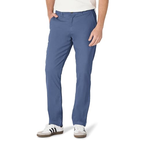 Amazon Essentials Men's Athletic Fit Casual Stretch Chino Work Trousers (Available in Big & Tall), Dark Blue, 28W / 32L
