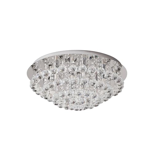 Plafonnier cristal moderne Antonino argenté pour une salle à manger au design prestigieux