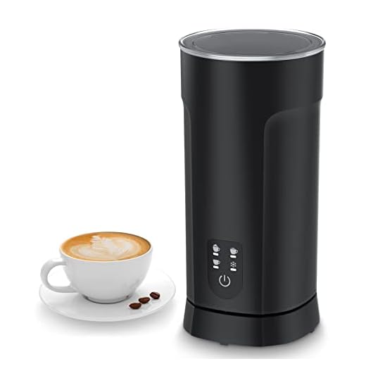 Espumador Leche Electrico 4 en 1, Milk Frother, Batidora de Leche Espuma Caliente/Fría Calentar Leche y Leche, Automático, Revestimiento Antiadherente