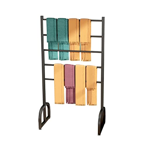 UWYTGF Freestanding Scarf Silk Scarf Blanket Display Rack Organizer,Modern Commercial Island Rack Retail Boutique Sheets Belt Suit Pants Hanging Rack,Versatile Fabric Flower Wra,Black,120Cm