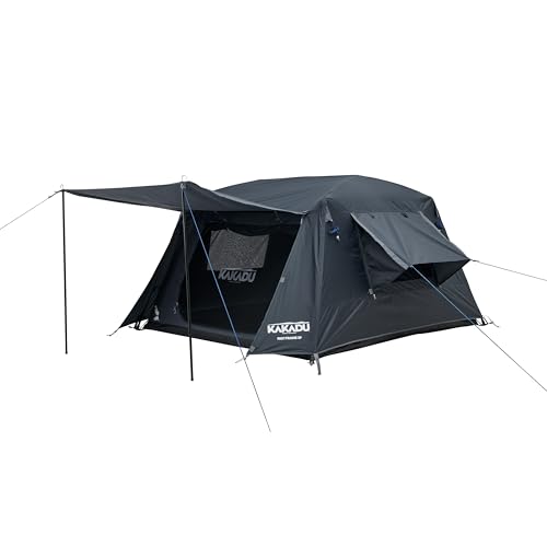 Kakadu Fast Frame Tent 3P, 3 Person Camping Tent, 1-Minute Setup, Fast Frame Twin Hub Design w/Pre-Attached Poles, Stargazing-Ready, Weatherproof, w/Awning Poles, and Carry Bag