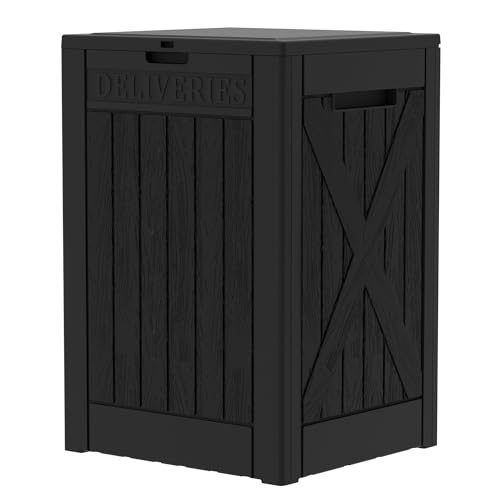 WWI Large Resin Deck Box Indoor Outdoor Storage Box 180L Lockable Waterproof Container for Patio Furniture Outdoor Cushions Garden Tools (180L)
