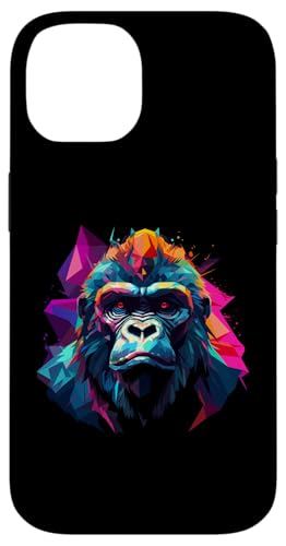 Gorilla Coloré Polygone Artwork Gorilla Monkey Lover Coque pour iPhone 14