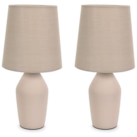 Set of 2 - Coffee Ceramic Base Table Lamp Cover