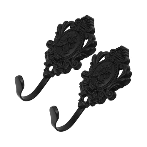 Balacoo 2 Piezas Soporte de Pared para Cortinas de Aleación de Zinc con Diseño de Flor de Rosa Vintage de Gancho Decorativo para Accesorios de Cortina Elegante y Duradero