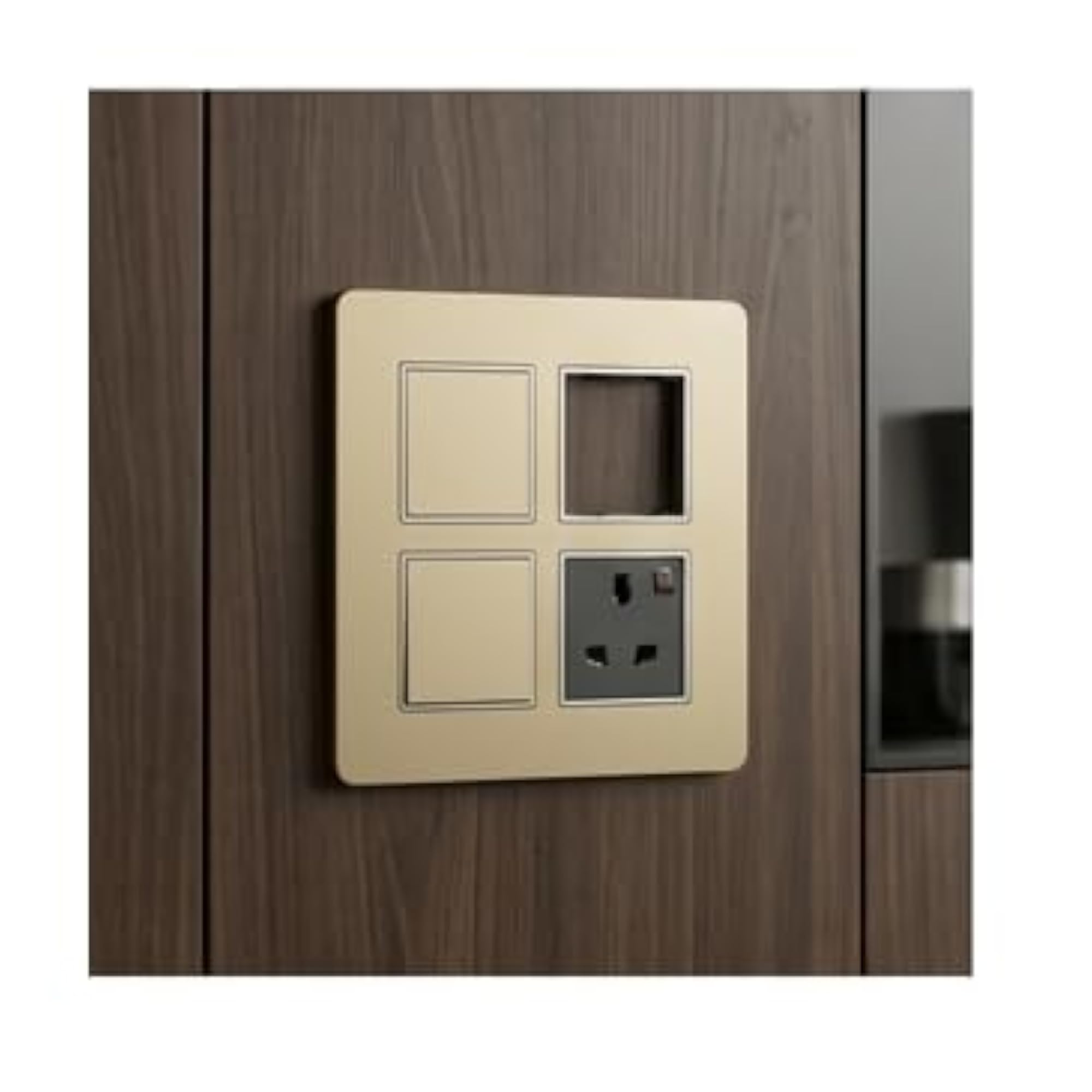 Pack of 2 8 Module Square Glass Wall Plate