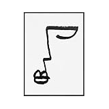  Abstrait Femme Visage Une Ligne Dessin Murale Art Noir Et Blanc Affiches Minimaliste Tableaux Toile tableau Peinture Maison Chambre Decoration Murale 50x70cm Sans Cadre
