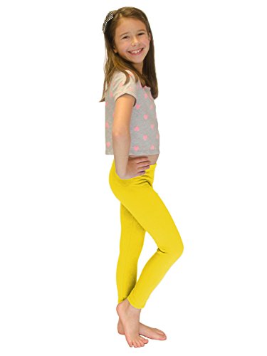 Vivian's Fashions Long Leggings - Girls, Cotton (Yellow, X-Small)3