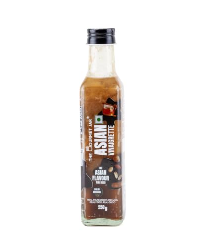 The Gourmet Jar Asian Vinaigrette 250g| 100% Natural, No Preservatives, No Artificial Colors, No Artificial Flavouring agent | No Trans-Fat| Gluten- Free| No Emulsifiers| Healthy Salad Dressing| Diet Friendly| Made with Cold Compressed Peanut oil & Real Soy Sauce| Pack of 1