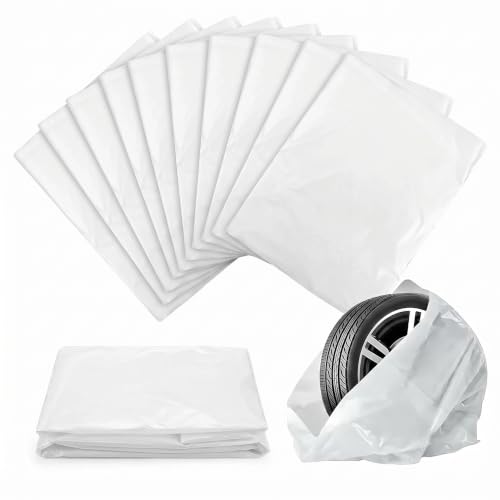 10 Stk Reifentüten Set, 100x100cm Wasserdicht Staubdicht Reifenschutzhülle | Plastik, Wasserdichte für Autoreifen Aufbewahrung Transport In Garage Und Keller