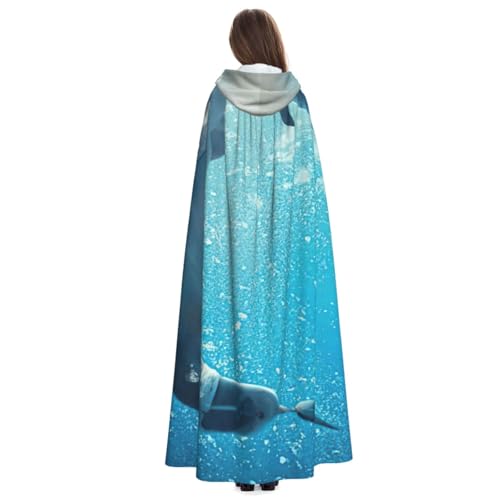 Cape à capuche dauphin unisexe 140 cm idéal carnaval et soirées - 5