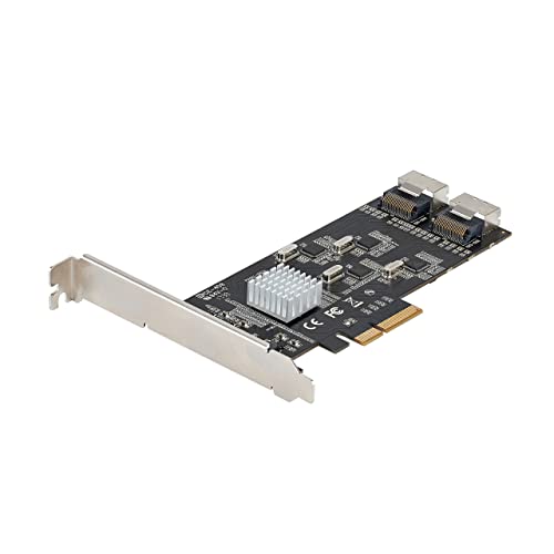 StarTech.com 8 Port SATA PCIe Card - PCI Express 6Gbps SATA Expansion Adapter Card with 4 Host Controllers - SATA PCIe Controller Card - PCI-e x4 Gen 2 to SATA III - SATA HDD/SSD (8P6G-PCIE-SATA-CARD)