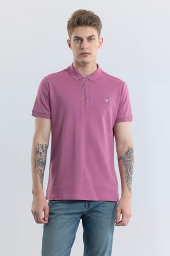 Image of SNITCH Men Polo T-Shirt | Slim Fit Design with Plain Pattern & Polo Collar | 100% Cotton Fabric for Casual Wear, College Wear & Street Style