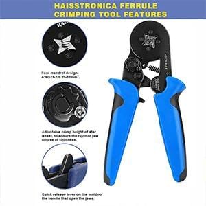 Cuzenal® Ferrule Crimping Tool Kit, Self-Adjusting Square Wire Crimper Plier for AWG23-7 with 1200pcs Assortment Ferrule Wire Copper Crimp Connector, Wiring Cable Connector 2