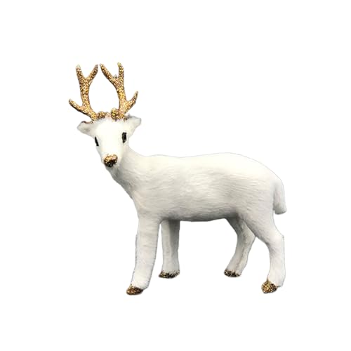 LUCKGONI Figure realistiche di renna decorazioni natalizie cervo modello animale da collezione tavolo scrivania ornamento decorazioni per la casa
