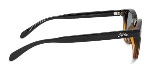 Hobie Wrights Polarized Round Sunglasses, Shiny Black/Woodgrain, Osfa #TOP2