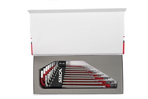 Silca Hx-Two Heavy Duty Essential Metric Hex And Torx Set | Torx 7 - T30 - Hex 1.5 - H10 | Powder Coated Red And Grey Textured Non Slip Grip | Swiss Tool Steel L Wrench Allen Key. #TOP2