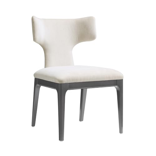 Manhattan Comfort Eloria Dining Chairs Set of 2, Upholstered Chenille Side Seats with Beech Wood Frame, Winged Backrest, Mid Century Modern Table Seating, Cream by Manhattan Comfort - Used condition - Image 9