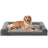 FURTIME Lit orthopédique pour Grands Chiens - Taille XL - 107 x 76 cm - Canapé pour Chien Lavable - Ergonomique avec Doublure Amovible antidérapante - en Mousse - Orthopédique