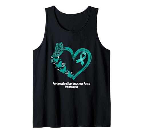 Progressive Supranuclear Palsy PSP Awareness Heart Butterfly Tank Top