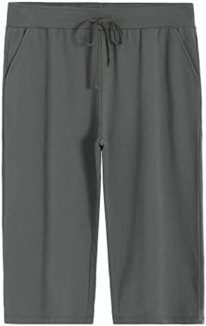 Weintee Women’s Plus Size Cotton Capris with Pockets