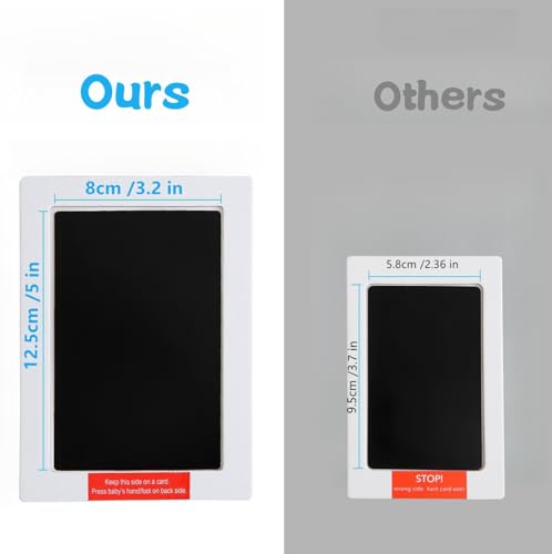 Zemiu XL Größe Baby Abdruck Set, 2 Pcs Baby Handabdruck und Fußabdruck Set Clean Touch Stempelkissen für Neugeborene/Baby Shower,Pfotenabdruck Set-Schwarz