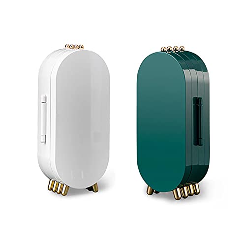 HX&QX Boîte de Rangement de Bijoux Pliable Boucles d'oreilles Collier Miroir présentoir boîte de Rangement Domestique de Grande capacité (White) Cover